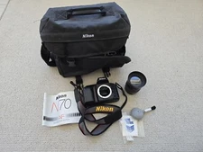 Nikon N70 35mm Film SLR camera body With Case And 52mm Lense With Hood