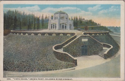 MR ALE OR Vista House View Point Columbia River Oregon Posted c1920s B3377