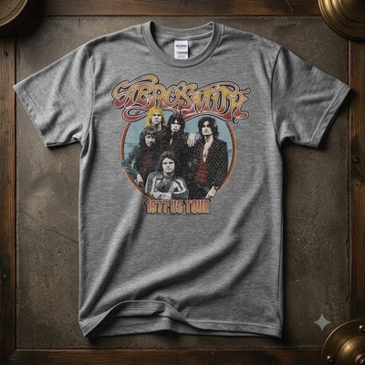 Aerosmith 1977 Tour Graphite Heather T-Shirt