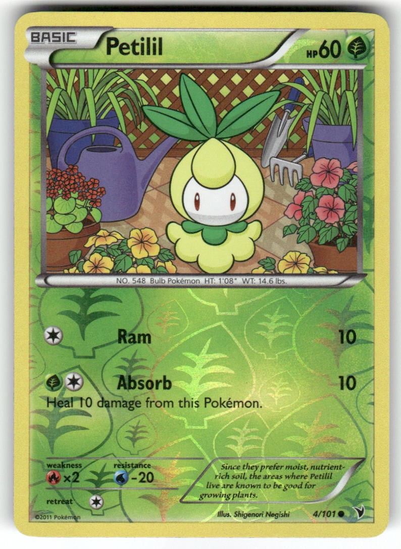 PETILIL - 4/101 - MP - Noble Victories - REVERSE HOLO Common - Pokemon