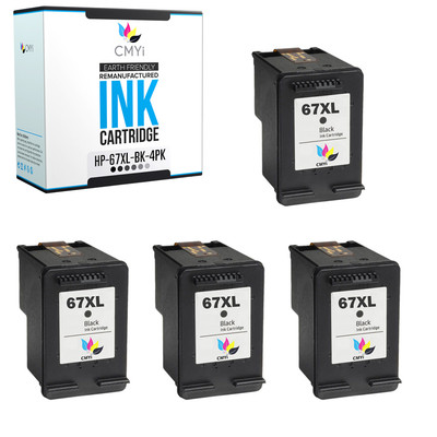 4-Pack Compatible HP Ink 67XL Cartridges for DeskJet 4155e 2755e 2700 2732 4255e