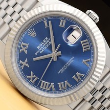 2022 B&P ROLEX DATEJUST 41 126334 BLUE ROMAN DIAL 18K GOLD STEEL JUBILEE WATCH