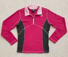 The North Face Girl Tech Glacier 1/4 Zip Fleece Pullover - Cabaret Pink - M