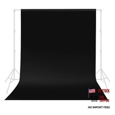 Backdrop Background Curtain 5x7 ft - Polyester, Drapes Well, Rod - Black
