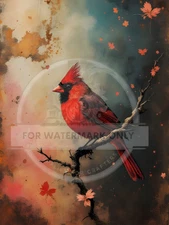 Patina Cardinal | A4 Rice Paper | Paper for Decoupage | Decoupage Central