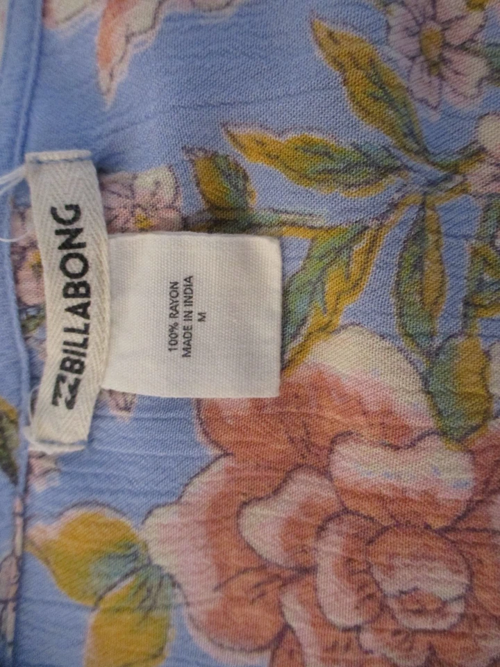 Habitación Billabong Mujer Talla M Azul Floral Manga Larga Cuello en V Foto 3 de 4