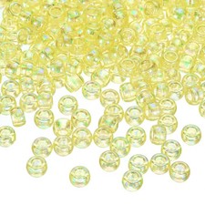 300Pcs Pony Beads AB Colors 6x9mm Acrylic Loose Spacer Beads AB Yellow