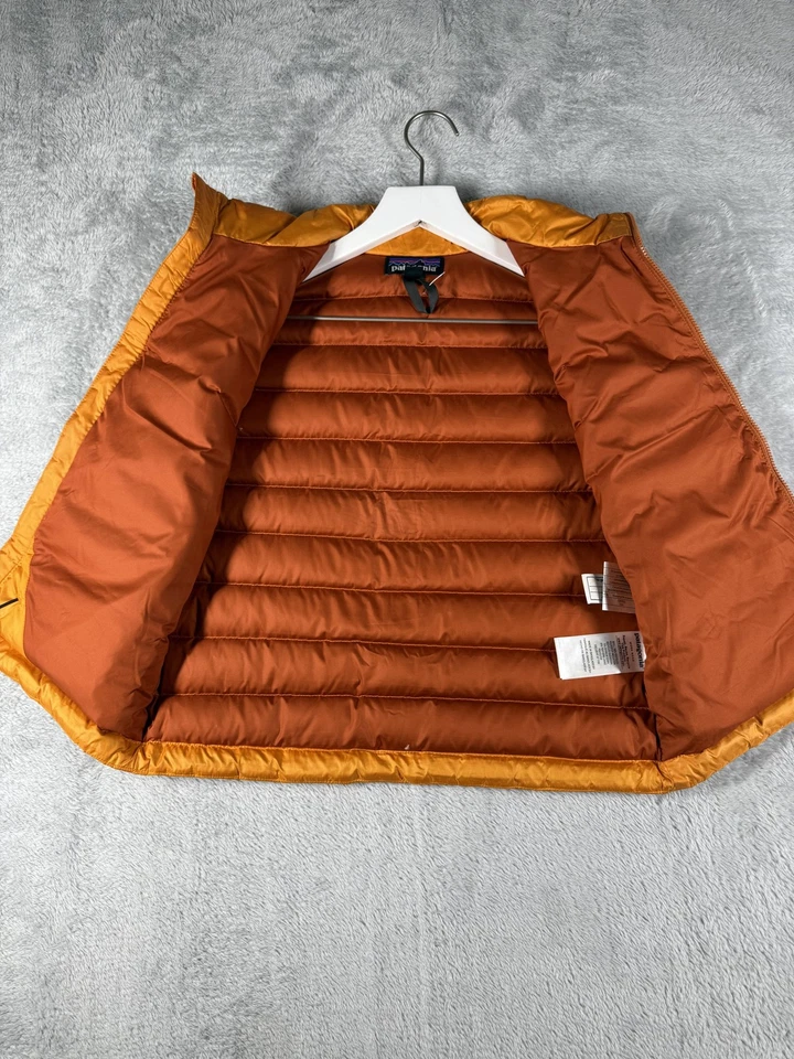 Chaleco de Plumón Patagonia Juvenil Pequeño 7-8 Naranja Abombado Pato Aislado Niños Abrigo Foto 3 de 4