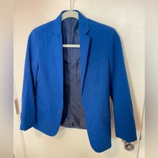 Chaps boys blue lined blazer sport coat sz 10 dressy kids suit