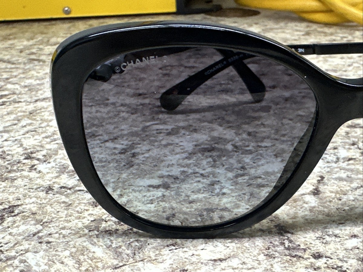 Chanel 5338-H Pearl Woman Sunglasses Black | eBay