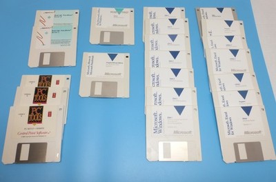 Vintage Microsoft Windows 3.0 DOS Excel Word Point PC Tools Floppy Disk Software