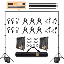 Backdrop Stand, Photo Video Studio 8.5 x10ft Adjustable Background Support Sy...