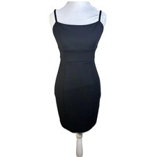 Bcbg Generation Y2K Empire Waist Little Black Dress Body Con Knee Length Sz 0