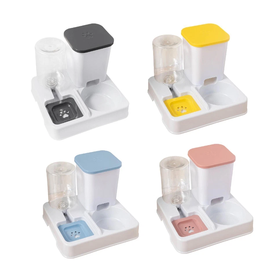 Automatic Cat Feeder 2 in 1 Feeder and Water Dispenser Convenient Self feed Dry