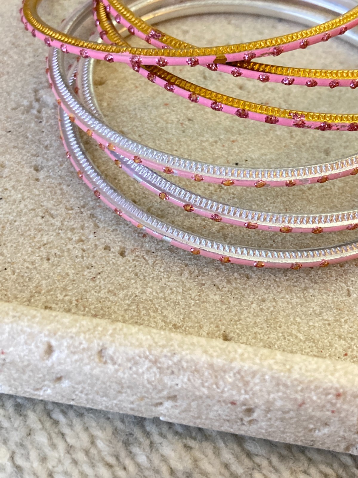 Thin Stackable Bangle Bracelets Set of 8 Gold & S… - image 6