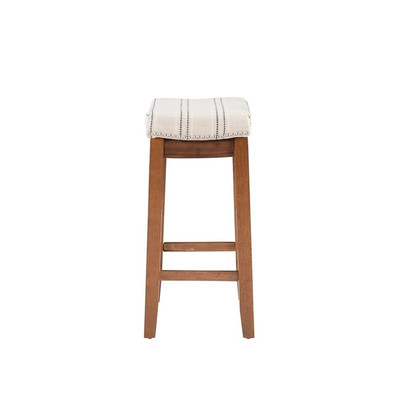 Linon Claridge Backless Counter Stool Striped Padded Wood
