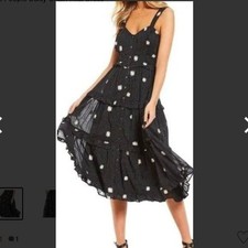 Free People Sleeveless V Neck Tiered Size Small Dress Floral