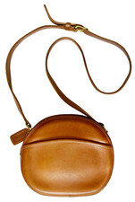 Vintage COACH Chester Bag British Tan Leather Cross Body Strap Made in USA