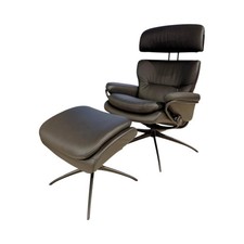 Stressless Relaxsessel Rome Leder Paloma Black Gestell Metall Schwarz Matt 