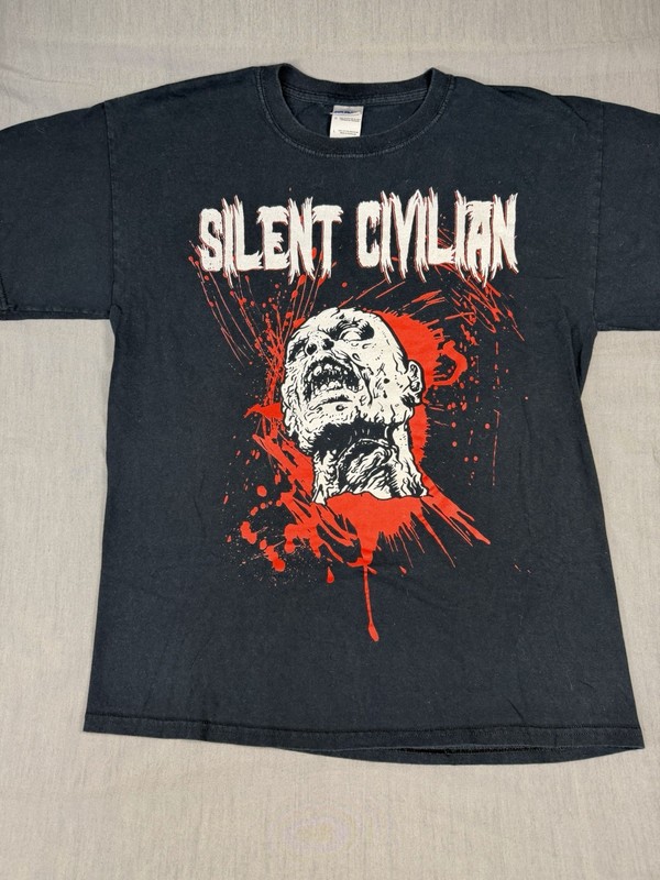 RARE Silent Civilian T Shirt Size L Excellent Condition. hardcore Metalcore