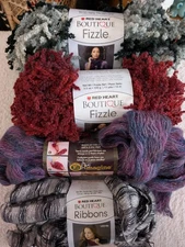 Great Selection Of Scarf Yarn.  Mixed Lot Of 4. As Pictured 