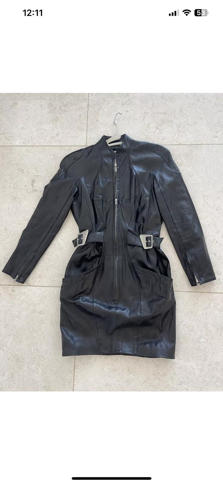 thierry mugler Rare Black Leather Mini Dress Size Fr38 image 6