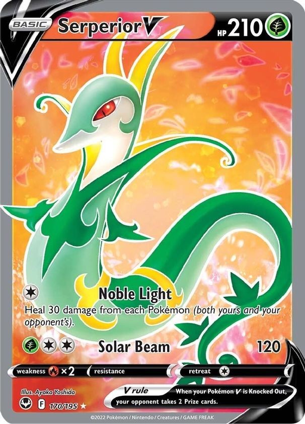 Serperior V - 170/195 - Pokemon Silver Tempest Sword & Shield Full Art Card NM