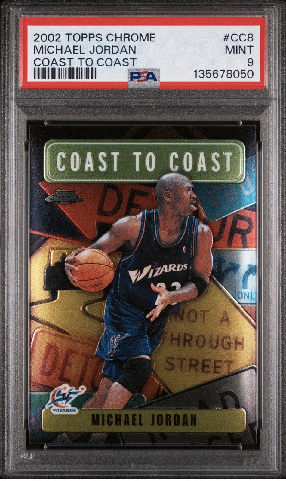 2002 Topps Chrome Michael Jordan Coast To Coast #CC8 PSA 9