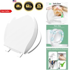 Toilet Seat Round Soft Close 16.5 Inch Quiet No Slam Easy Install Safe PP