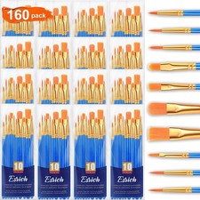 ESRICH Acrylic Paint Brushes Set, 16 Packs /160 Pcs, Nylon Brush 160, Blue