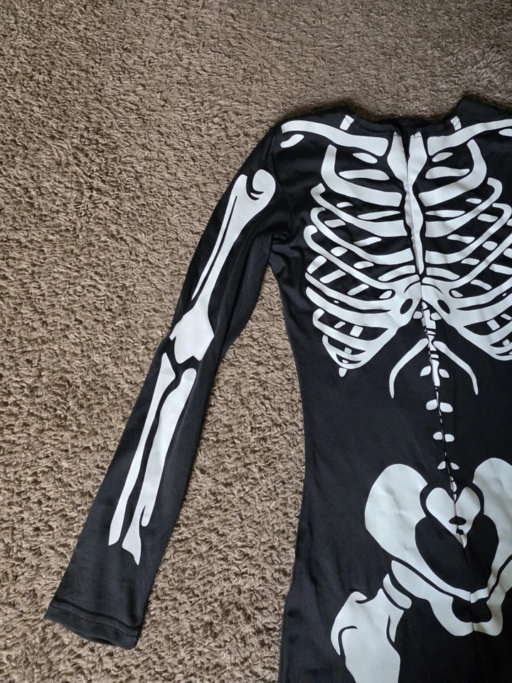 Women Glow in the Dark Skeleton Costume Bodysuit for Adult Halloween Costume Cos - Image 4 of 4