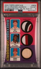 2024 Topps Heritage Clubhouse Collection De La Cruz/McLain/Bench Gold 1/1 PSA 6