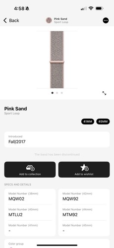 Apple Watch Sport Loop 38 mm (40/41) authentique OEM sable rose - Photo 5 sur 8