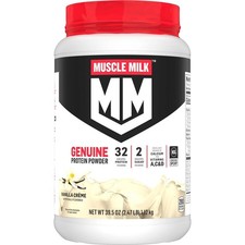 Muscle Milk Genuine Vanilla Cream Whey Protein Powder 32g 2.47lb