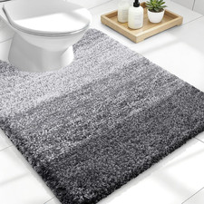 Luxury Toilet Rugs U-Shaped 24X20, Extra Soft and Absorbent Microfiber Bathroom