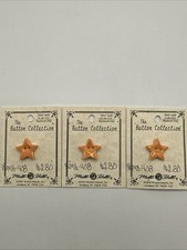 Mill Hill Ceramic Buttons 2004 Small Tangerine Star Button Collection Lot Of 3