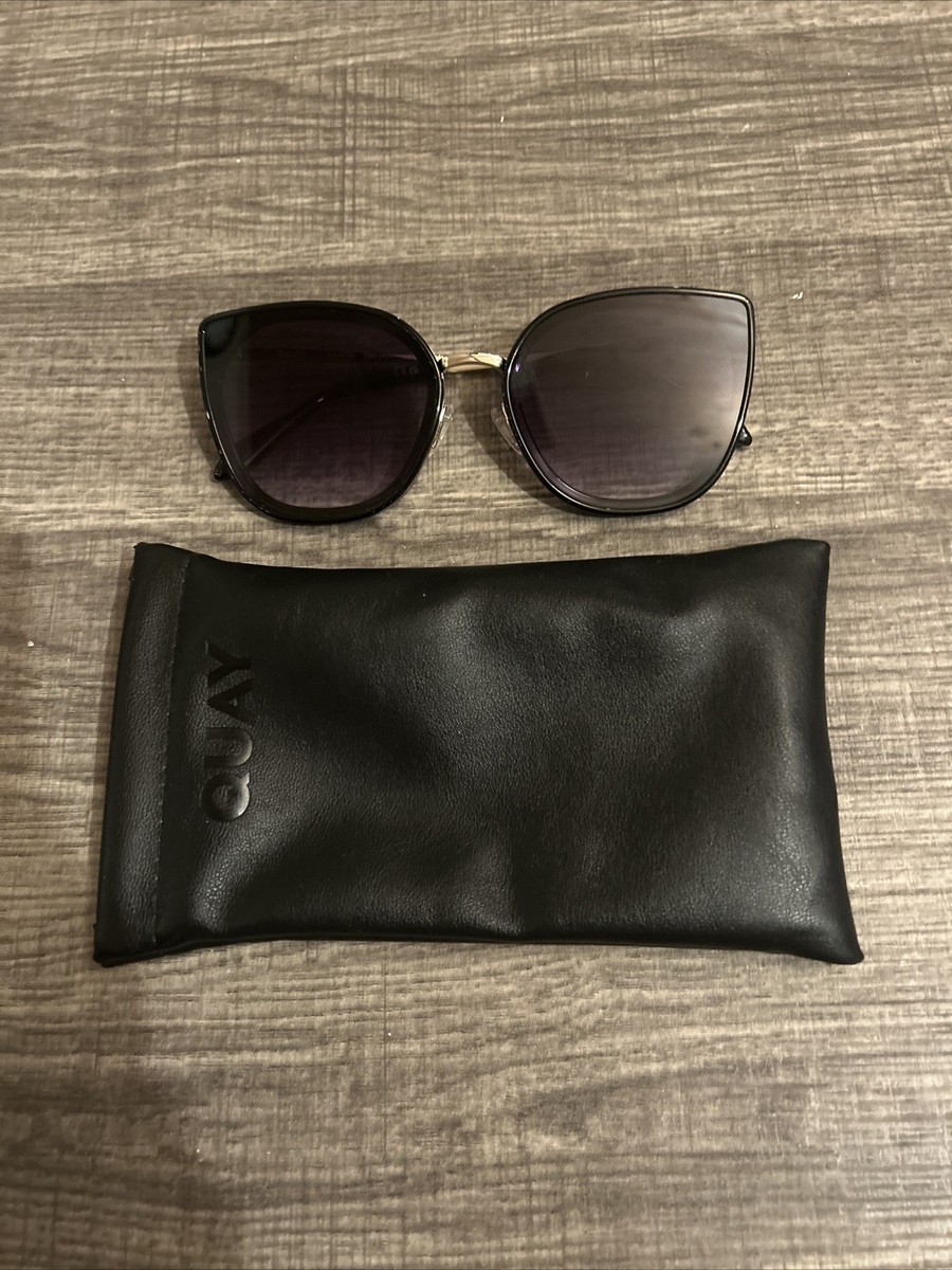 Quay Flat Out Black Sunglasses W/ Gradient Lens | eBay display picture 2