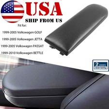 Black Pu Leather Center Console Armrest Cover Lid For Vw Beetle Golf Jetta Passa