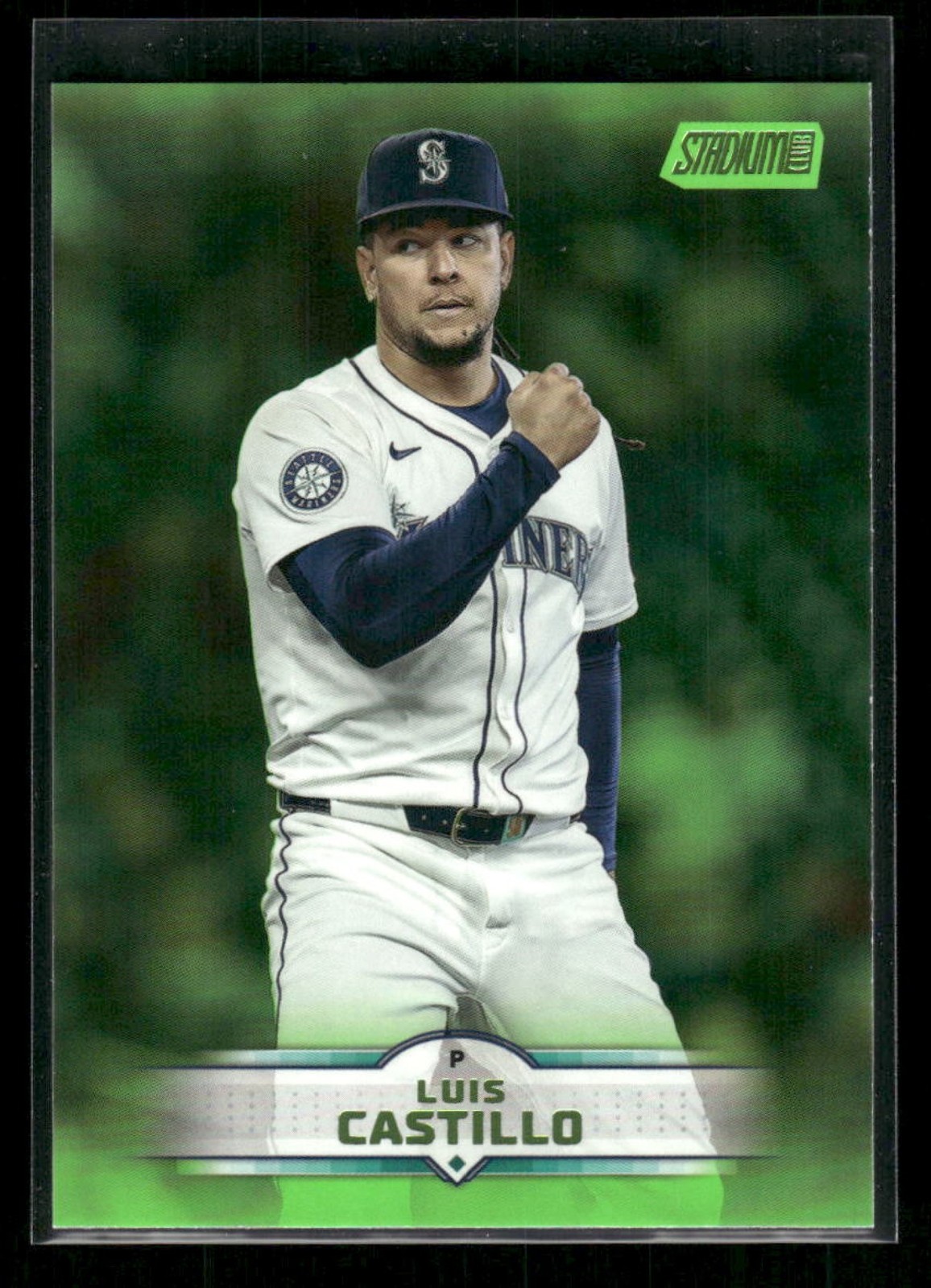 2025 Topps Stadium Club Luis Castillo #147 Lime Green Foil Mariners