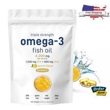 Fish Oil Omega-3 Triple Strength, 120 Softgels-1PCS