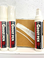 White Grout Pen – Tile Grout Repair Marker 15mm Chisel Tip (Pack of 3)