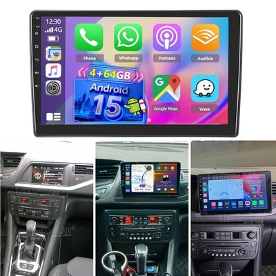 LEEKOOLUU Für Citroen C5 II 2008-2017 CarPlay Android 15 Autoradio GPS Navi WIFI 4G+64GB