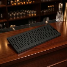Bar Drip Tray Black Coated Stainless Steel Tray with Perforated Top Rectangular