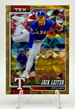 Jack Leiter 2026 Topps Series 1 #208 Gold Diamante /50 Texas Rangers
