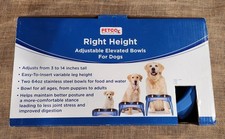 Elevated Dog Bowl Pet Feeder Stainless Steel Raised Food Water Stand w/ 2 Bowls