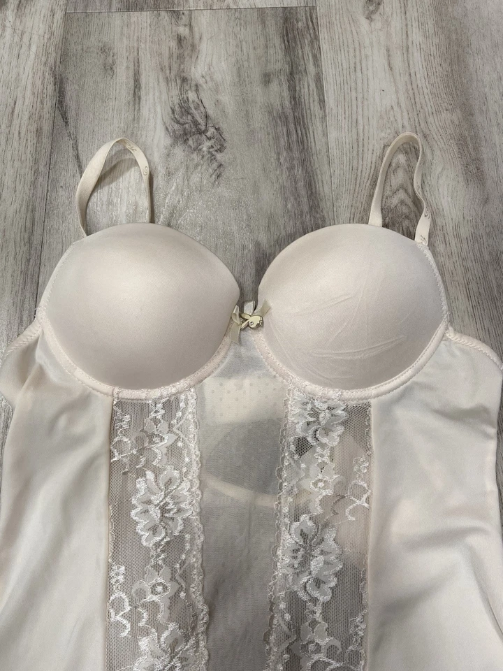 Top Babydoll Playboy Intimates Crema Encaje y Malla Talla Mediana Foto 2 de 4