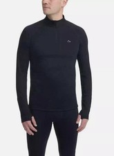 NEW Paradox Men's Merino Blend 1/4 Zip Performance Base Layer Top Black - Large