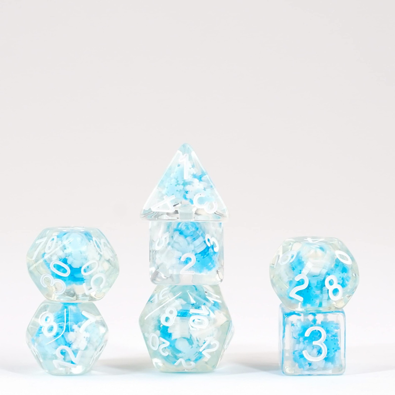 Набор металлических кубиков для игры в кости из полимерной смолы Poly DND 16 мм: Кубики в виде снежинок, ролевые игры G