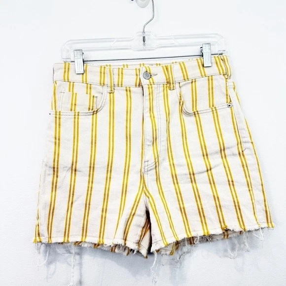 Женские джинсовые шорты Anthropologie Pilcro в желтую полоску размер 28 - Изображение 2 из 4