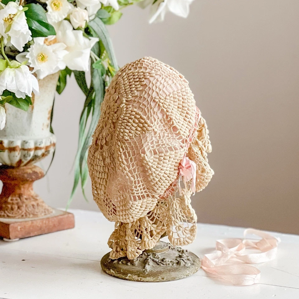 Gorro tocador de ganchillo antiguo para dormir Foto 2 de 4